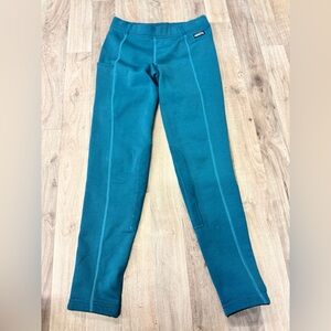 Equestrian Riding Tights Breeches Teal Knee Patch Stretch XS
